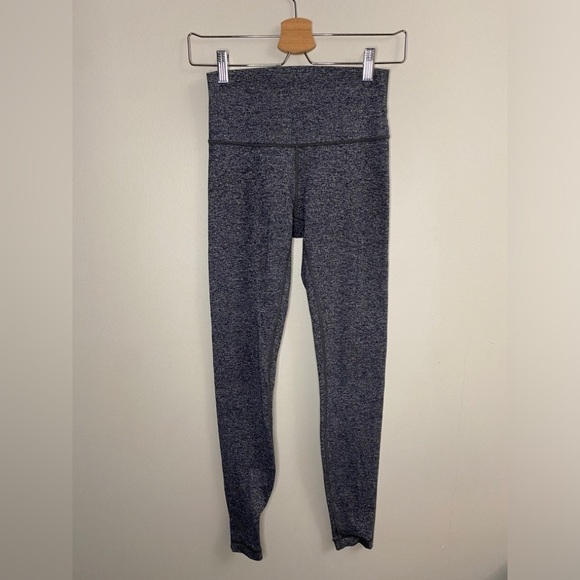 Lululemon Wunder Under High Rise Heathered Gray/Black Leggings - Picture 6 of 10